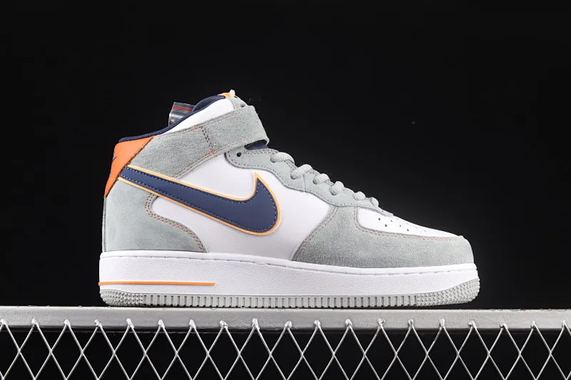 All categories Nk Air Force 1 Air Force series Nk Air Force 1 Mid Air Force mid-top Nk Air Force 1'07 Mid gray blue orange suede Air Force One mid-top casual sneakers CQ5059-203